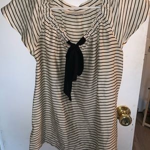 Loft Stripe Tie Blouse